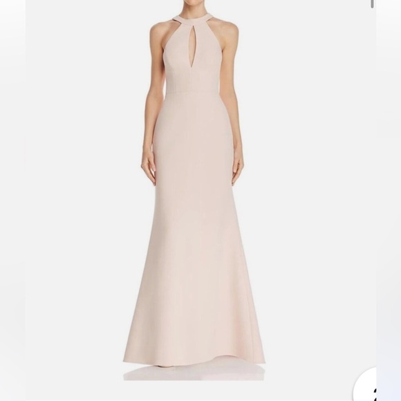 BCBGMaxAzria Dresses & Skirts - BCBG MAX AZRIA Womens Cut-Out Halter Evening Dress- Bare Pink size 10